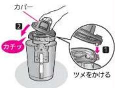 カバー 7 カチッ 1 ツメをかける