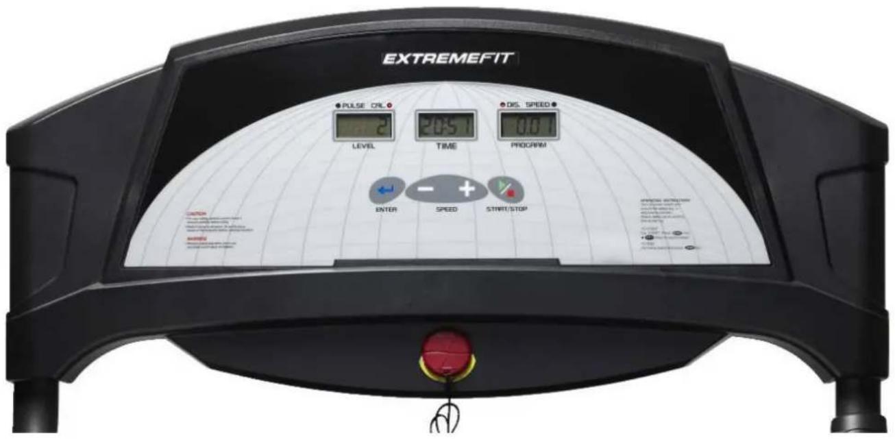 EXTREMEFIT ● PULSE ORL ● 20:51 DIS. SPEED ● LEVEL TIME PROGRAM ENTER - + SPEED START/STOP WARNING: INTRUSTMENT • 30% speed limit • 10% speed limit • 10% speed limit • 10% speed limit • 10% speed limit