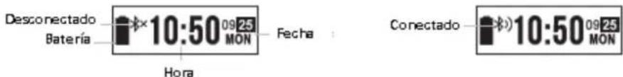Desconectado Bateria ×10:50 09 25 MON Fecha : Hora Conectado ×10:50 09 25 MON