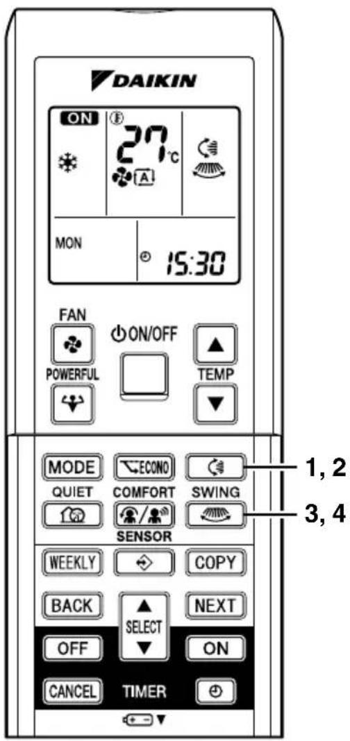 DAIKIN FTXL25G2V1B - Tryck på "SWING - 2