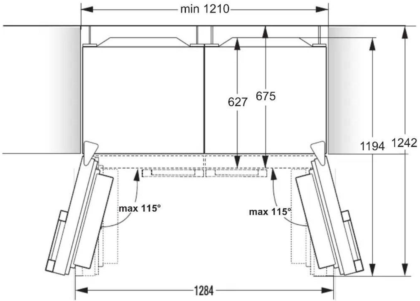 min 1210 627 675 1194 1242 max 115° max 115° 1284