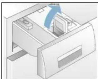 BOSCH HomeProfessional WAY32899SN - Fylla på doseringsbehållarna: - 1