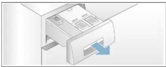 BOSCH HomeProfessional WAY32899SN - Töm doseringsbehållaren: - 1