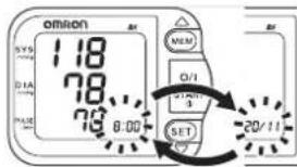 omron 118 78 76 8:00 MEM Q/I 3 SET 20/11