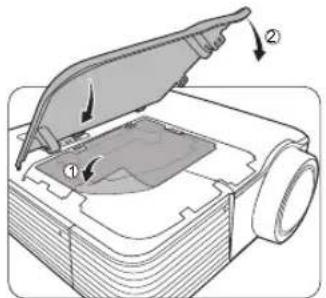 Technical diagram showing a mechanical component with labeled parts and directional arrows indicating motion or assembly.