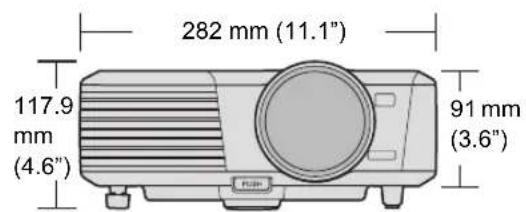 282 mm (11.1") 117.9 mm (4.6") 91 mm (3.6")