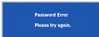 Password Error Please try again.