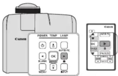 Canon POWER TEMP LAMP AUTO FC OK RANK RUNS MENU INPUT Canon AUTO FC OK PAGE PAGE21 DRIP