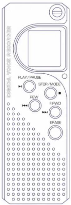 DIGITAL VOICE RECORDER PLAY/PAUSE STOP/MODE REW F.FWD ERASE