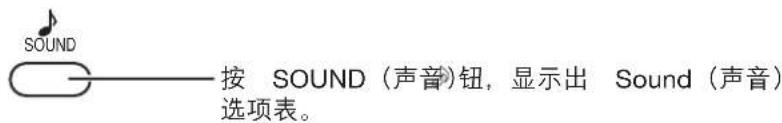 SOUND 按 SOUND(声音)钮,显示出 Sound(声音) 选项表。