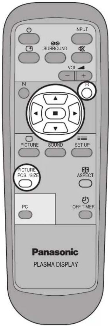 INPUT SURROUND VOL N R PICTURE SOUND SET UP PICTURE POS. /SIZE ASPECT PC OFF TIMER Panasonic PLASMA DISPLAY