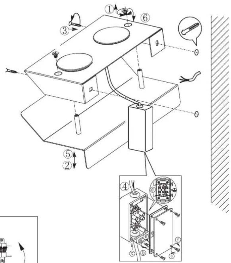 Technical diagram of a mechanical device with numbered components and labeled parts, including adjustment arrows and component layouts.