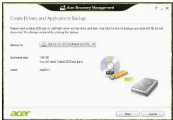 ACER Aspire V3-575 - Skapa en säkerhetskopia av drivrutiner och program - 2