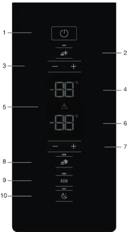 BAUKNECHT KGN ECO 201 A3+ IN - Kontrollpanel och inställning av temperatur - 1