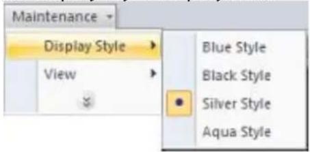 Maintenance Display Style View Blue Style Black Style Silver Style Aqua Style