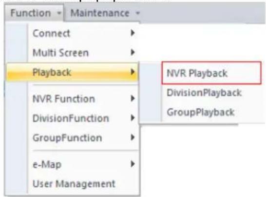 Function Connect Multi Screen Playback NVR Playback DivisionPlayback GroupPlayback NVR Function DivisionFunction GroupFunction e-Map User Management