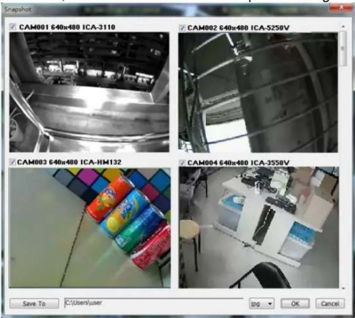Snapshot CAM001 640x480 ICA-3110 CAM002 640x480 ICA-5250V CAM003 640x480 ICA-HM132 CAM004 640x480 ICA-3550V Save To C:\Users\user log OK Cancel