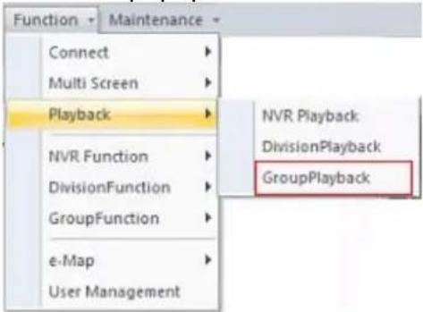 Function → Maintenance → Connect Multi Screen Playback NVR Function DivisionFunction GroupFunction e-Map User Management NVR Playback DivisionPlayback GroupPlayback