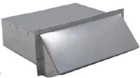 Zephyr AK7742AS - EXHAUST CAP FOR RECTANGULAR DUCTING, PREVENTS RETURN-AIR, INSTALLS ON EXTERIOR WALL - 1