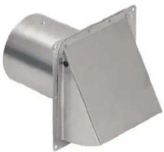 Zephyr AK7736AS - EXHAUST CAP FOR ROUND DUCTING, PREVENTS RETURN-AIR, INSTALLS ON EXTERIOR WALL - 1