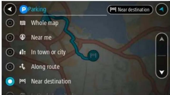 Parking Whole map Near me In town or city Along route Near destination
