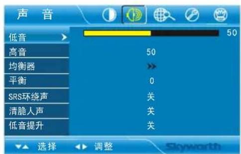 Skyworth 32E81RA - 声音设定菜单 - 1