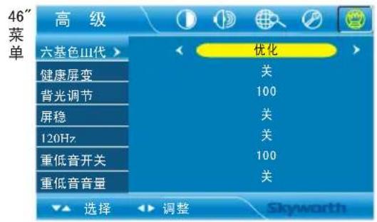 Skyworth 5E570RG - 高级设定菜单 - 1