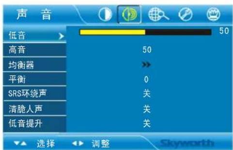 Skyworth 5E570RG - 声音设定菜单 - 1