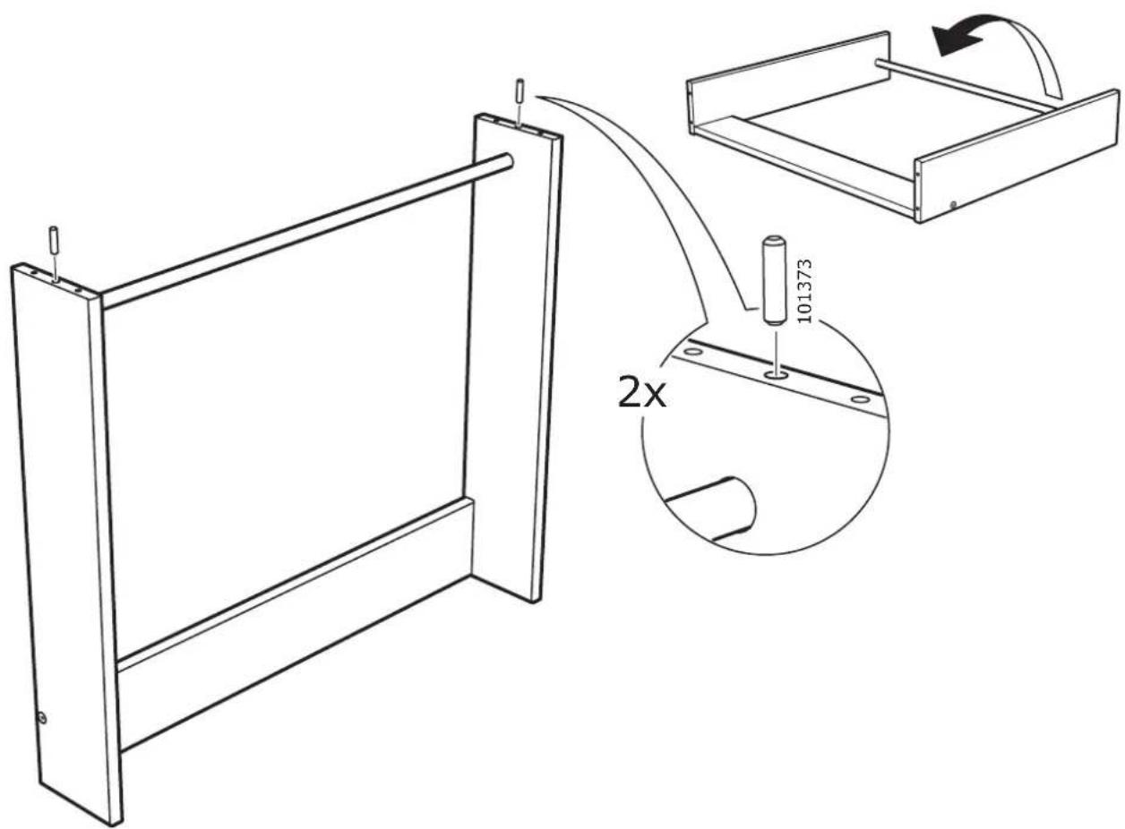 Technical diagram showing a metal frame assembly with a 2x magnified view of the component being rotated.