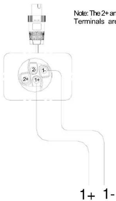 Note: The 2+ an Terminals are 1+ 1-
