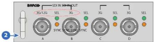 BARGO SDI IN SDI INPUTOUT 3G/12G SEL 3G SEL 3G SEL 3G SEL SYNC SYNC SYNC SYNC A B C D