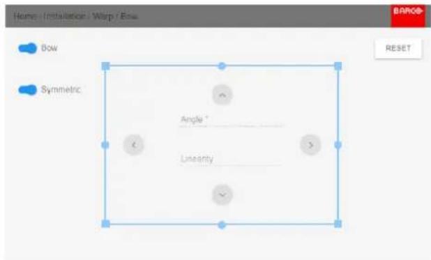 Home Installation Warp Box Bow Symmetric Angle ° Linearity RESET