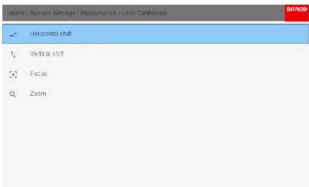 Home | System Settings / Modellantize / Labs Calibration Horizontal shift Vertical shift Focus Zoom