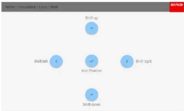 Home (Installation) Loss / Shift Shift up Shift left Mid Position Shift right Shift down