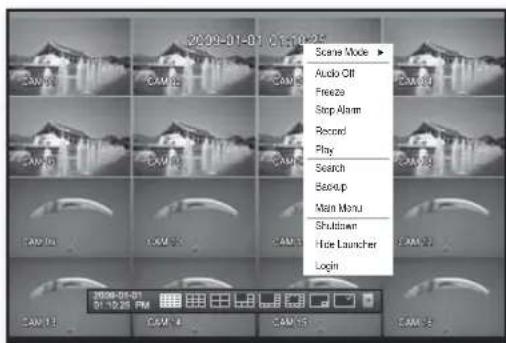 Hanwha SHR-8080 - Live Screen Menu - 2