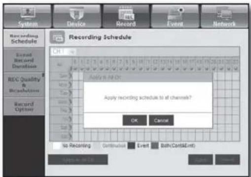Hanwha SHR-8080 - Recording Schedule - 2