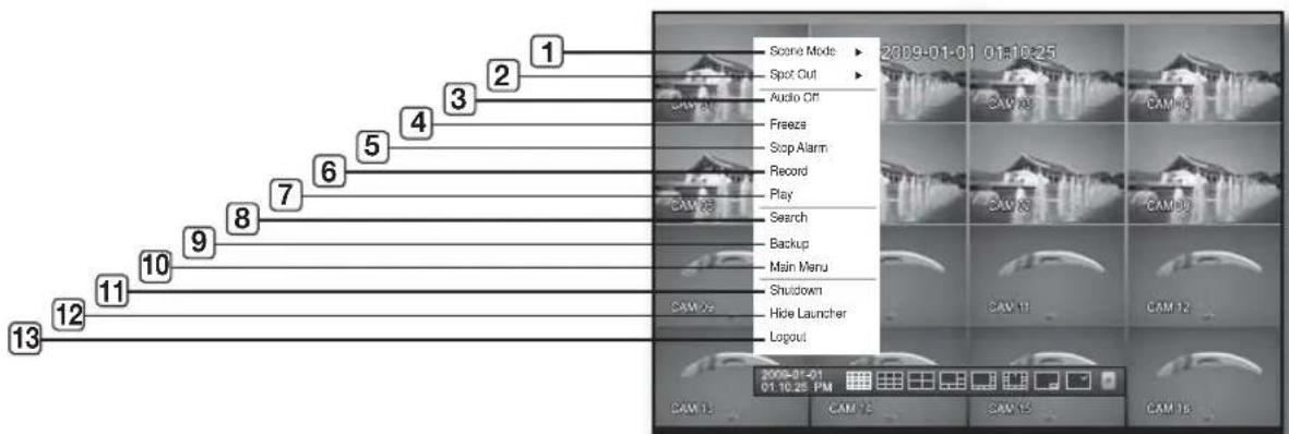 Hanwha SHR-8080 - Split Mode Menu - 1