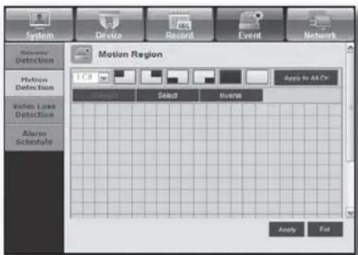 Hanwha SHR-8080 - - Motion Region - 1