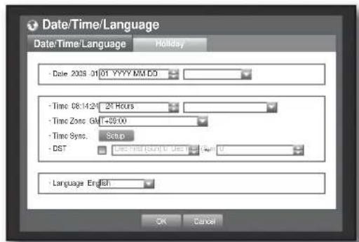 Hanwha SHR-8080 - Setting the Date/Time/Language - 3