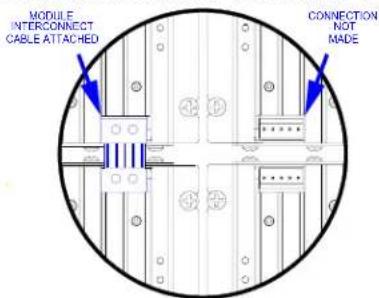 MODULE INTERCONNECT CABLE ATTACHED CONNECTION NOT MADE