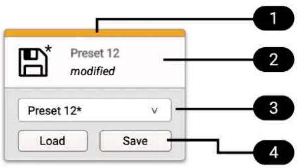 Preset 12 modified Preset 12* v Load Save 1 2 3 4