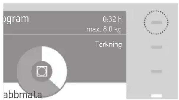 Program 0:32 h max. 8.0 kg Torkning abbmata