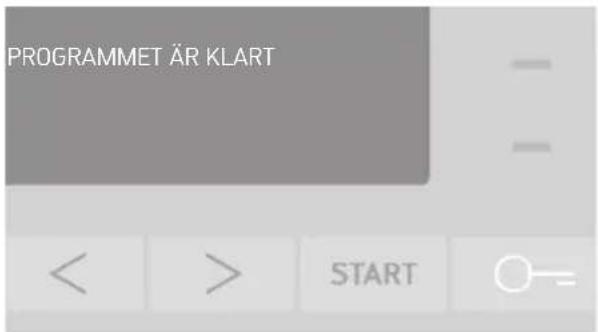 PROGRAMMET ÄR KLART < > START