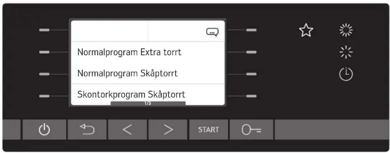 Normalprogram Extra torrt Normalprogram Skåptorrt Skontorkprogram Skåptorrt