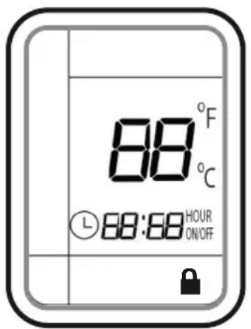 88°F °C L 68:68 HOUR ON/OFF Lock