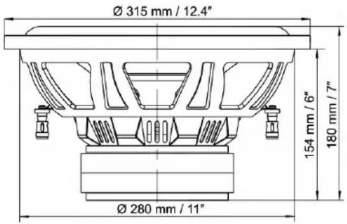 Ø 315 mm / 12.4" 154 mm / 6" 180 mm / 7" Ø 280 mm / 11"