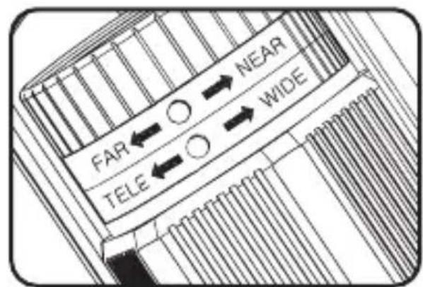 FAR ← ○ → NEAR TELE ← ○ → WIDE