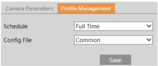Camera Parameters Profile Management Schedule Full Time Config File Common Save