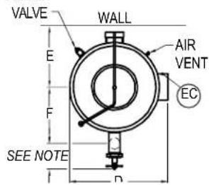 VALVE WALL AIR VENT EC E F SEE NOTE D