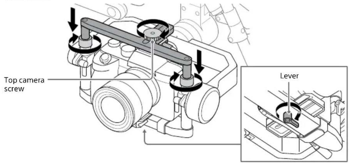 Top camera screw Lever